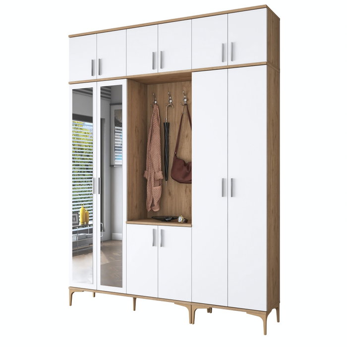 Hanah Home Perchero EA155 - 4499 Nogal y Blanco